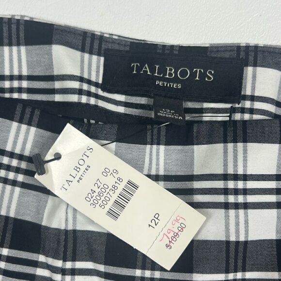 Talbots | NWT High Rise Plaid Petite Pants with Side Zipper - Picture 2 of 5